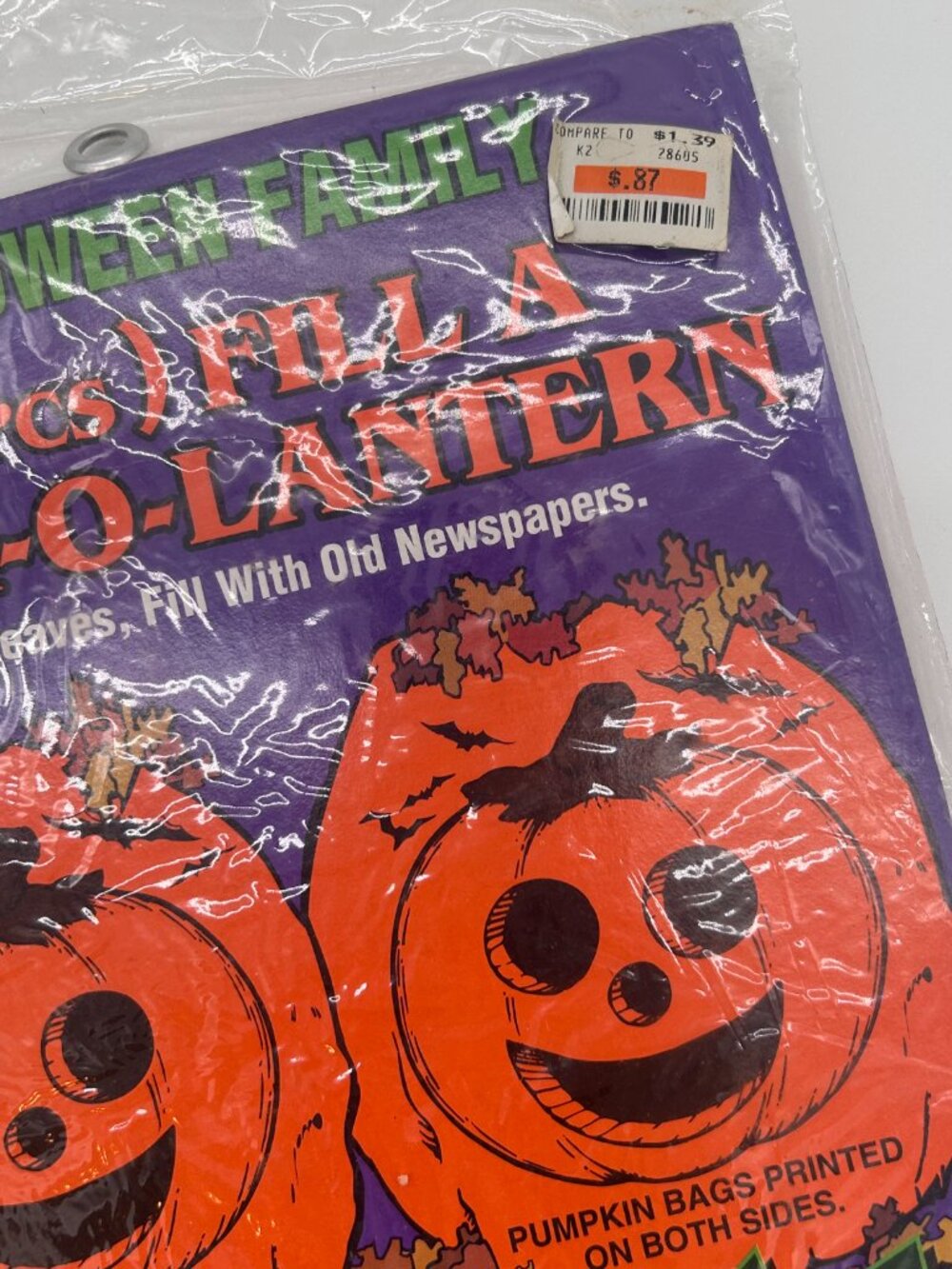 Vintage Halloween~Fill A Jack-O-Lantern~Lawn Leaf Bags~2 pcs~36in tall 30in wide - Picture 5 of 9